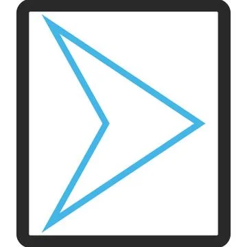 Arrowhead Right Framed Glyph Icon Stock Illustration