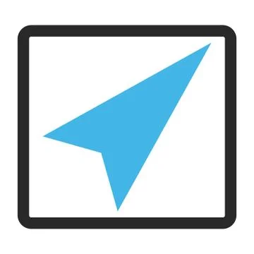 Arrowhead Right-Up Framed Vector Icon Stock Illustration