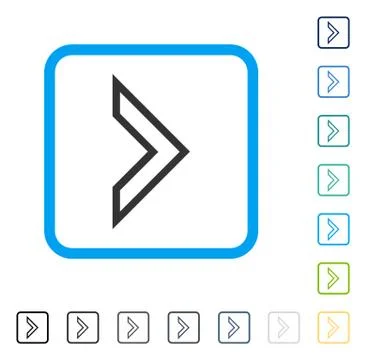Arrowhead Right Framed Vector Icon Stock Illustration