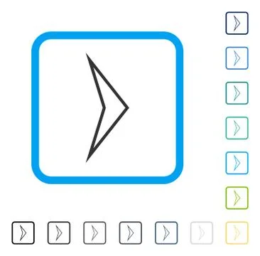 Arrowhead Right Framed Vector Icon Stock Illustration