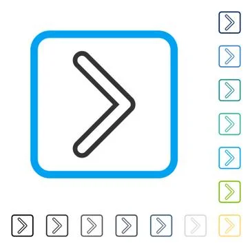 Arrowhead Right Framed Vector Icon Stock Illustration