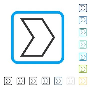 Arrowhead Right Framed Vector Icon Stock Illustration