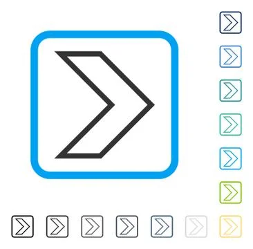 Arrowhead Right Framed Vector Icon Stock Illustration
