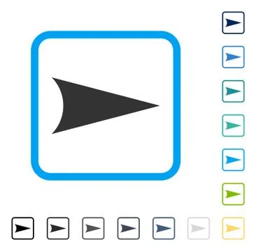 Arrowhead Right Framed Vector Icon Stock Illustration
