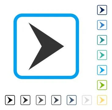 Arrowhead Right Framed Vector Icon Stock Illustration
