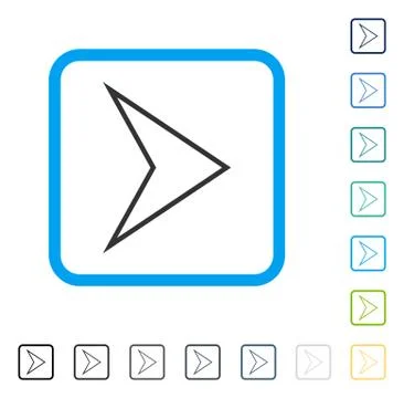 Arrowhead Right Framed Vector Icon Stock Illustration