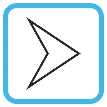 Arrowhead Right Glyph Icon In a Frame Stock Illustration