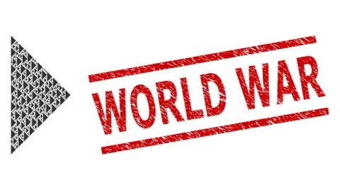 Arrowhead Right Recursive Composition of Arrowhead Right Items and Grunge World 스톡 일러스트