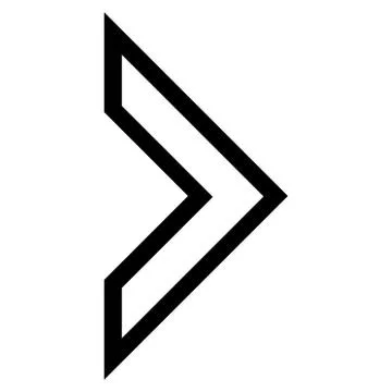 Arrowhead Right Thin Line Vector Icon Stock Illustration