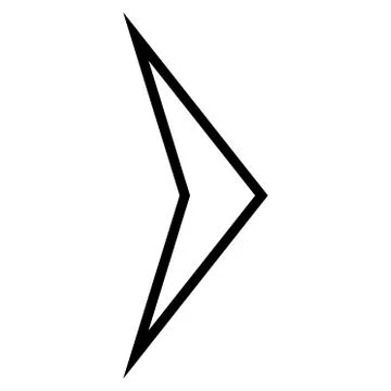 Arrowhead Right Thin Line Vector Icon Stock Illustration