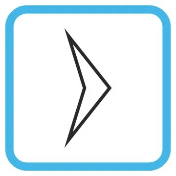 Arrowhead Right Vector Icon In a Frame Illustrazione stock