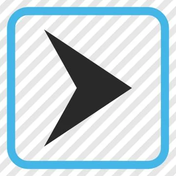 Arrowhead Right Vector Icon In a Frame Illustrazione stock