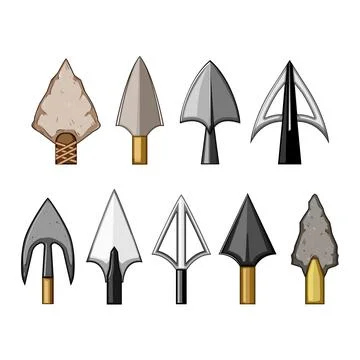Arrowhead set cartoon vector illustration Stock Illustration