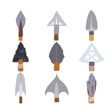 Arrowhead set cartoon vector illustration Stock Illustration