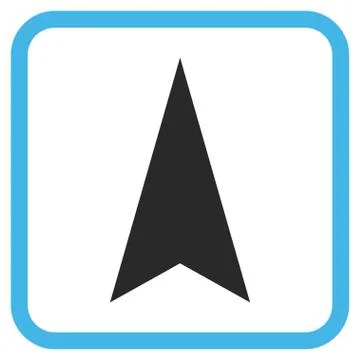 Arrowhead Up Vector Icon In a Frame Illustrazione stock