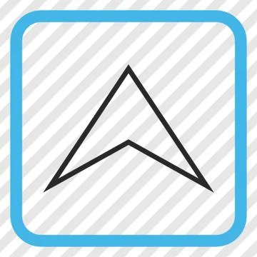 Arrowhead Up Vector Icon In a Frame Illustrazione stock