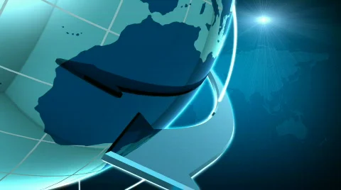 ARROWHEADS AND TURNING GLOBE Stock Footage 852298