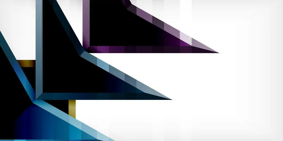 Arrows with 3d effect abstract background. Triangles on light grey backdrop イラスト素材