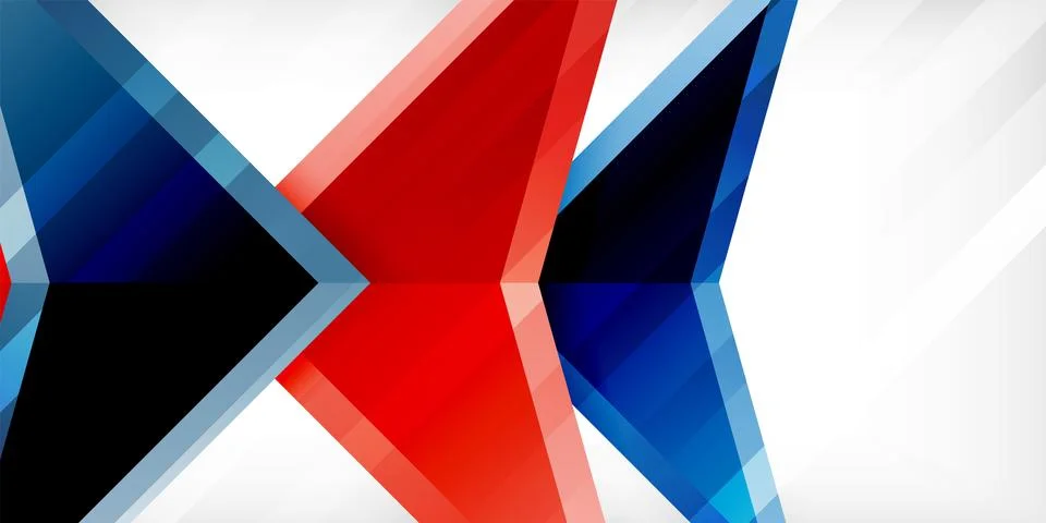 Arrows with 3d effect abstract background. Triangles on light grey backdrop 스톡 일러스트