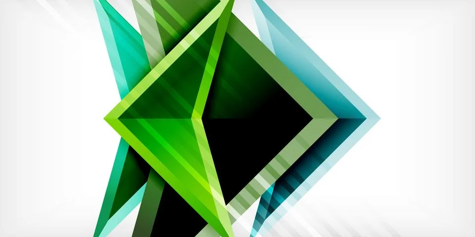 Arrows with 3d effect abstract background. Triangles on light grey backdrop Illustrazione stock