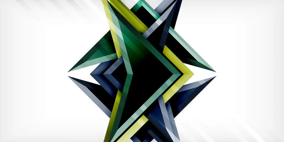 Arrows with 3d effect abstract background. Triangles on light grey backdrop 스톡 일러스트