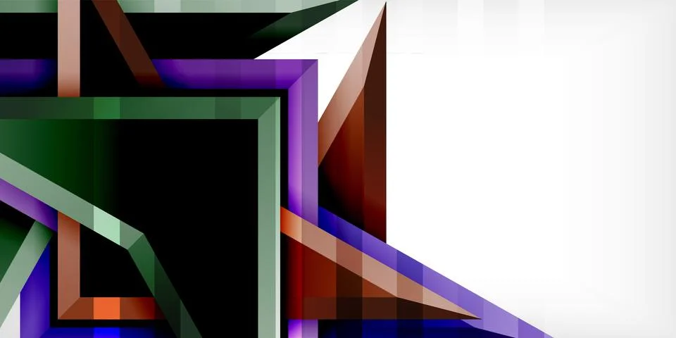 Arrows with 3d effect abstract background. Triangles on light grey backdrop Illustrazione stock