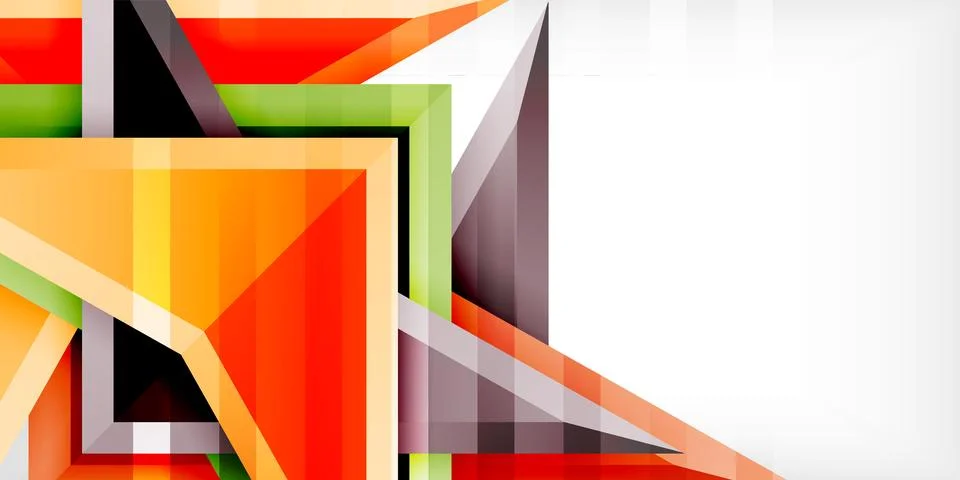 Arrows with 3d effect abstract background. Triangles on light grey backdrop Illustrazione stock