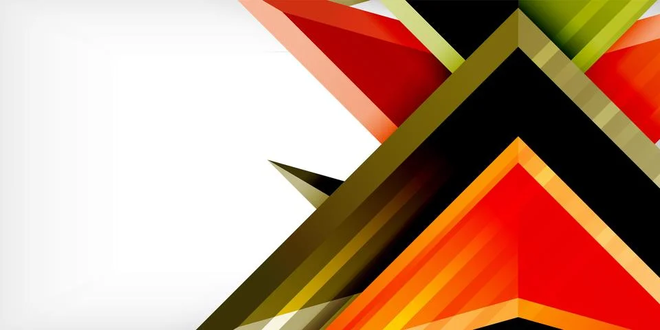 Arrows with 3d effect abstract background. Triangles on light grey backdrop 스톡 일러스트