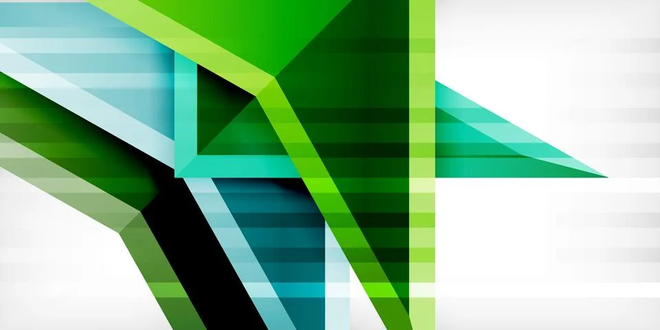 Arrows with 3d effect abstract background. Triangles on light grey backdrop イラスト素材