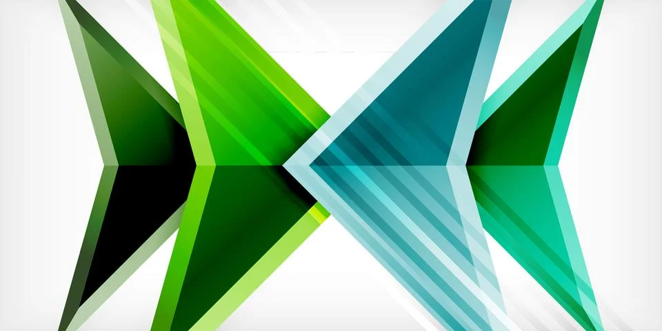 Arrows with 3d effect abstract background. Triangles on light grey backdrop 스톡 일러스트