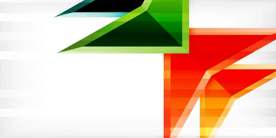 Arrows with 3d effect abstract background. Triangles on light grey backdrop 스톡 일러스트