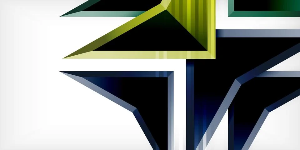 Arrows with 3d effect abstract background. Triangles on light grey backdrop 스톡 일러스트