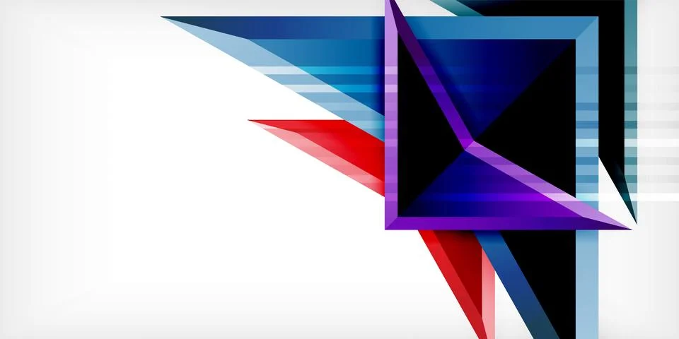 Arrows with 3d effect abstract background. Triangles on light grey backdrop イラスト素材