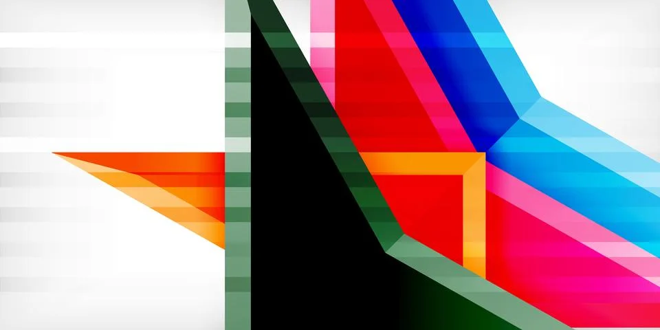 Arrows with 3d effect abstract background. Triangles on light grey backdrop イラスト素材