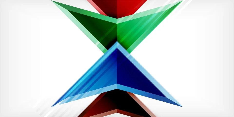 Arrows with 3d effect abstract background. Triangles on light grey backdrop Illustrazione stock