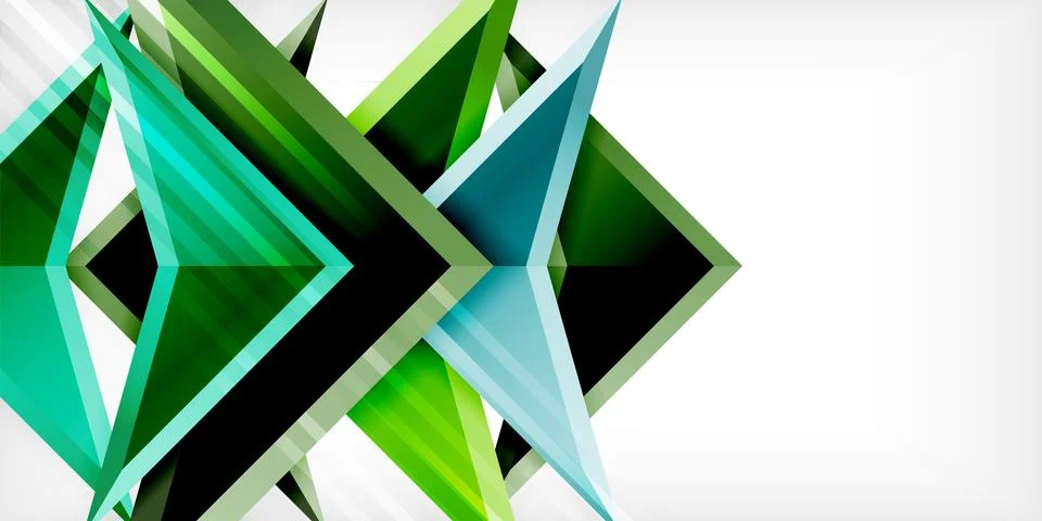 Arrows with 3d effect abstract background. Triangles on light grey backdrop 스톡 일러스트