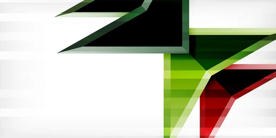 Arrows with 3d effect abstract background. Triangles on light grey backdrop Illustrazione stock