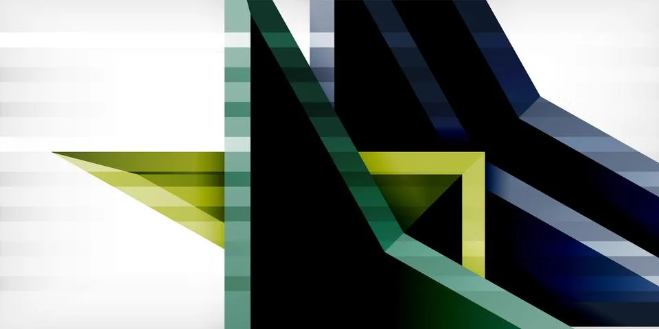Arrows with 3d effect abstract background. Triangles on light grey backdrop Illustrazione stock
