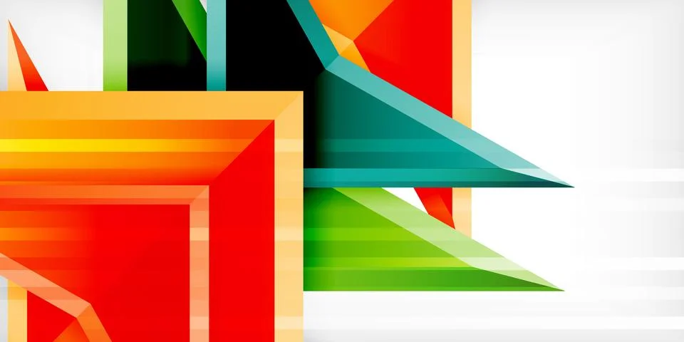 Arrows with 3d effect abstract background. Triangles on light grey backdrop 스톡 일러스트