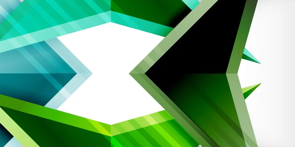 Arrows with 3d effect abstract background. Triangles on light grey backdrop Illustrazione stock