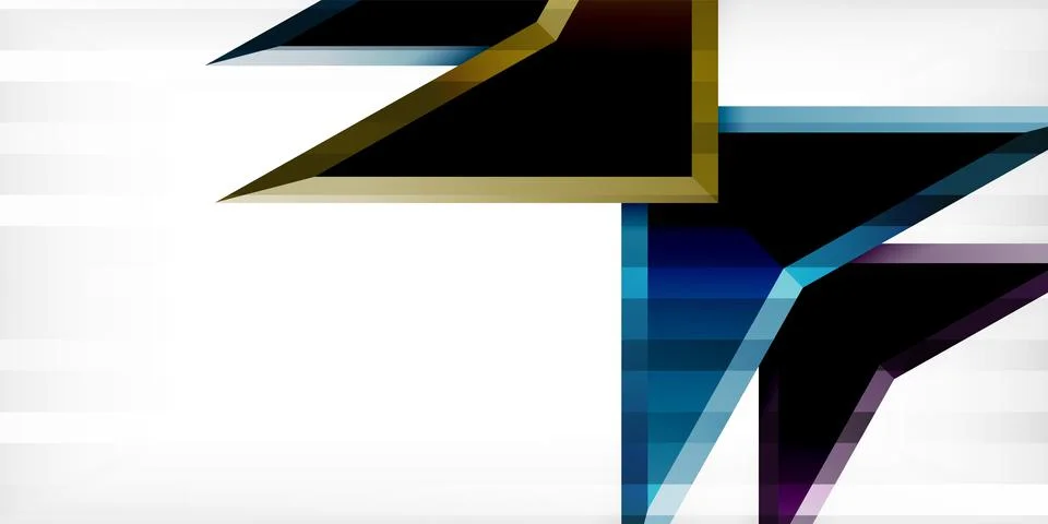 Arrows with 3d effect abstract background. Triangles on light grey backdrop 스톡 일러스트