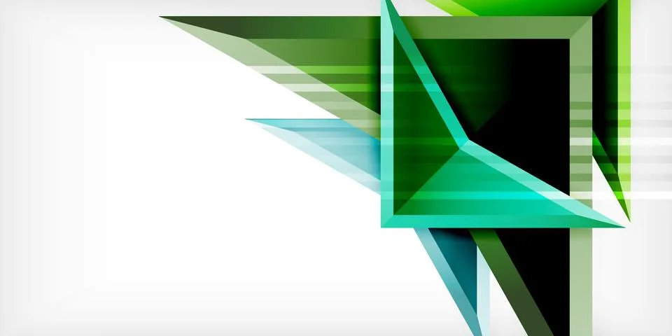 Arrows with 3d effect abstract background. Triangles on light grey backdrop Illustrazione stock