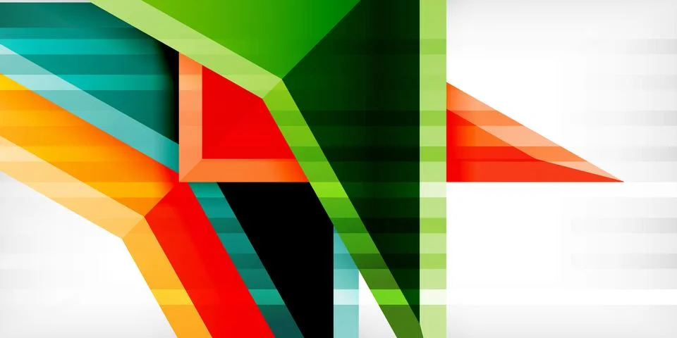 Arrows with 3d effect abstract background. Triangles on light grey backdrop Illustrazione stock