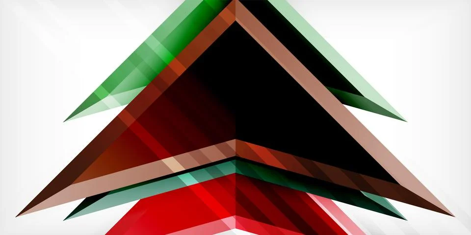 Arrows with 3d effect abstract background. Triangles on light grey backdrop Illustrazione stock