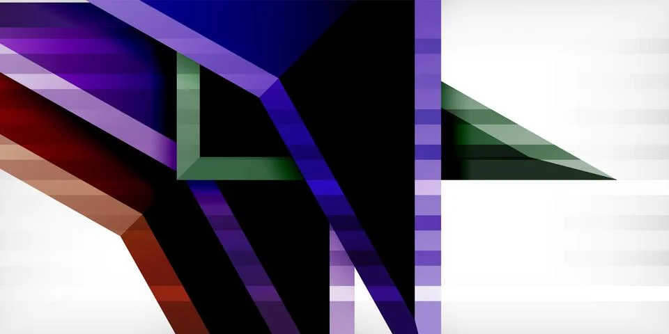 Arrows with 3d effect abstract background. Triangles on light grey backdrop Illustrazione stock