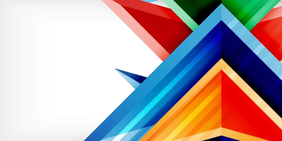 Arrows with 3d effect abstract background. Triangles on light grey backdrop 스톡 일러스트