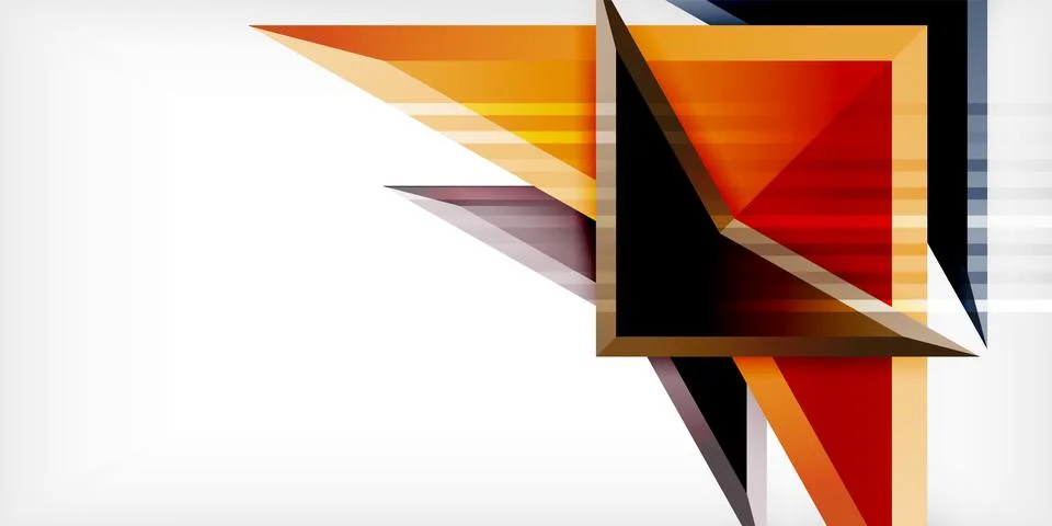 Arrows with 3d effect abstract background. Triangles on light grey backdrop 스톡 일러스트