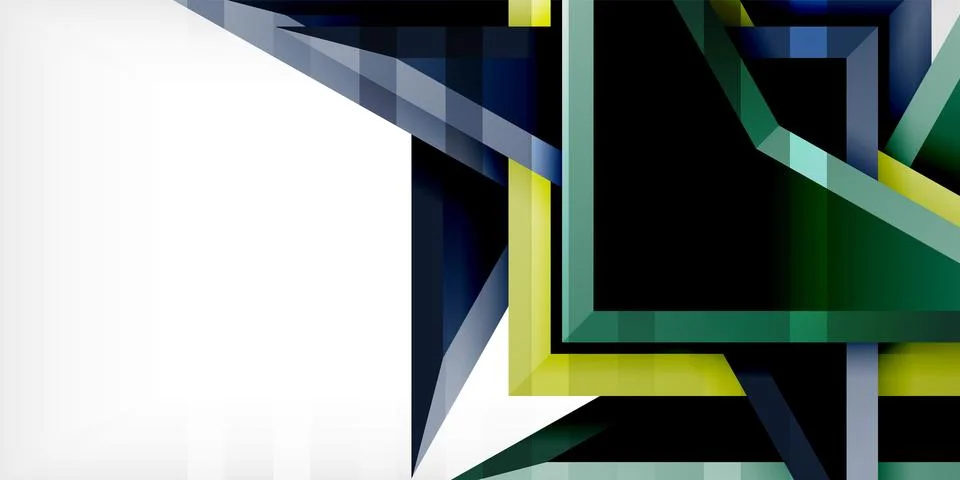 Arrows with 3d effect abstract background. Triangles on light grey backdrop Illustrazione stock