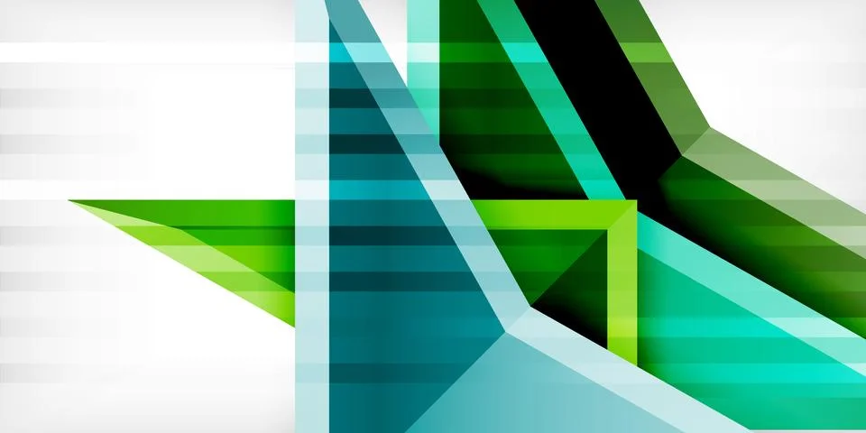 Arrows with 3d effect abstract background. Triangles on light grey backdrop Illustrazione stock