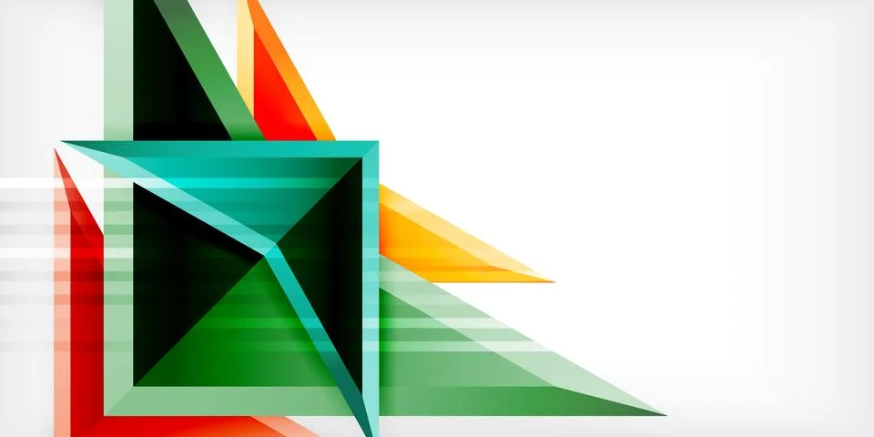 Arrows with 3d effect abstract background. Triangles on light grey backdrop イラスト素材